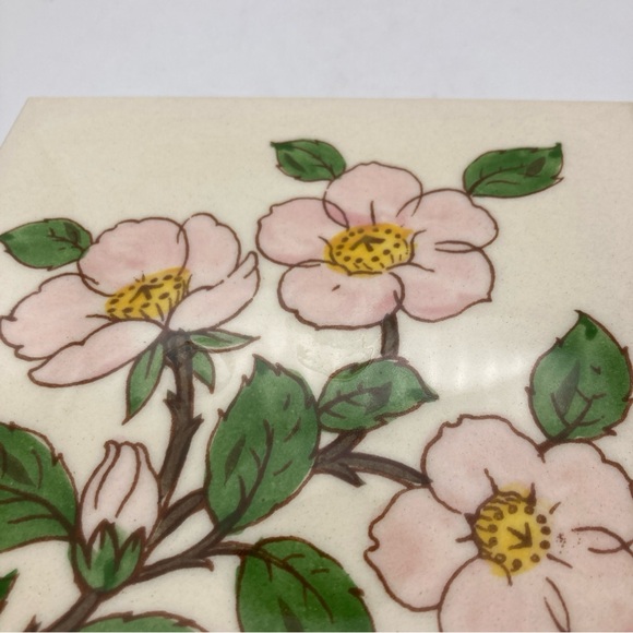 Vintage Desert Rose By Franciscan Tea Tile Trivet 6" x 6" Made In USA - Picture 4 of 5